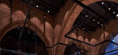 Ratti Boutique Bologna verniciatura ignifuga su soffitto ligneo a cassettoni